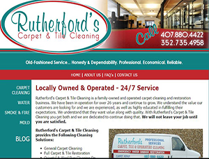 Rutherford's Carpet and Tile Cleaning screen capture
